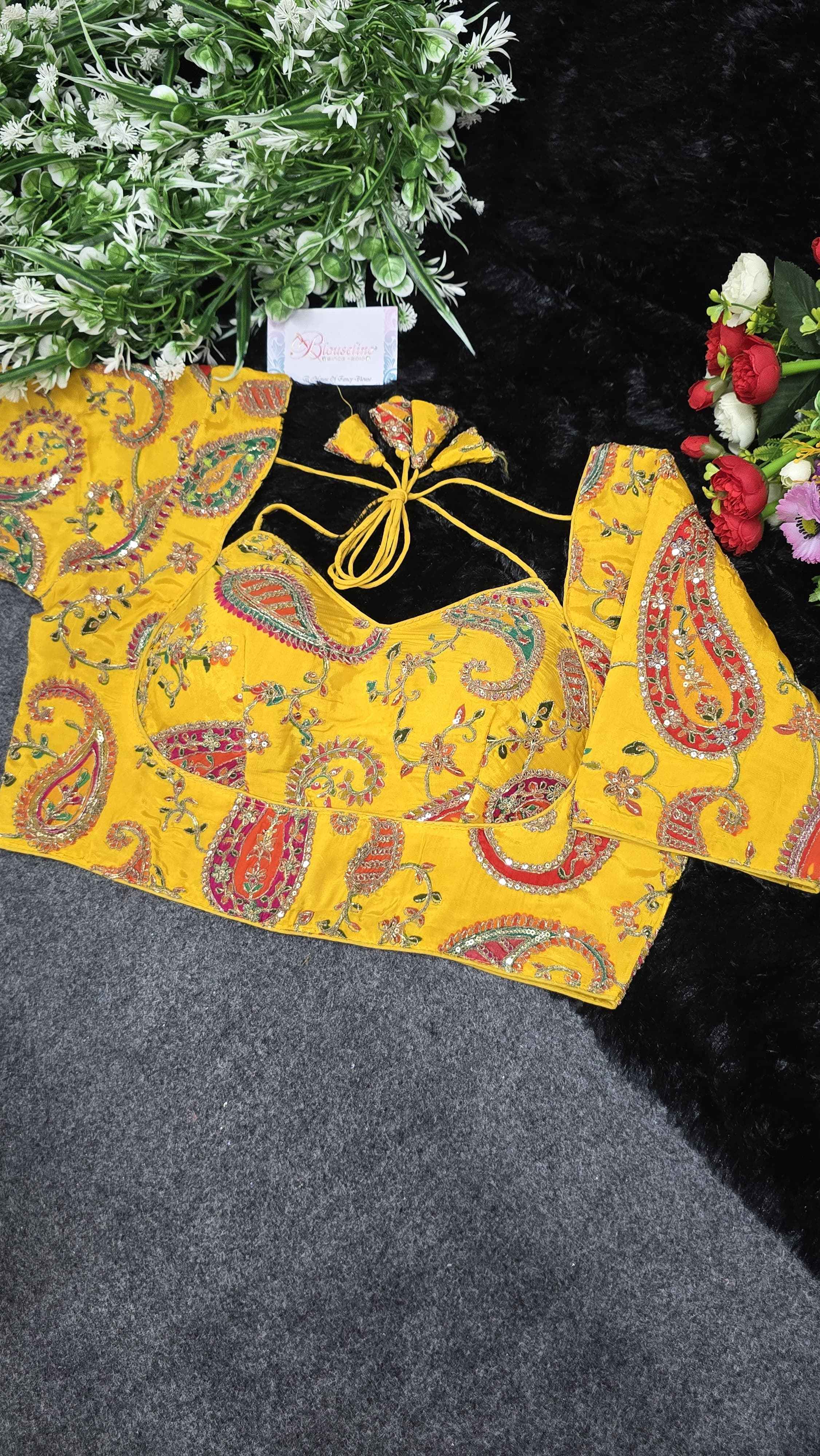 Readymade Heavy Crepe Viscose Pojisan Blouse Manufacturer in Gujarat | BlouseLine