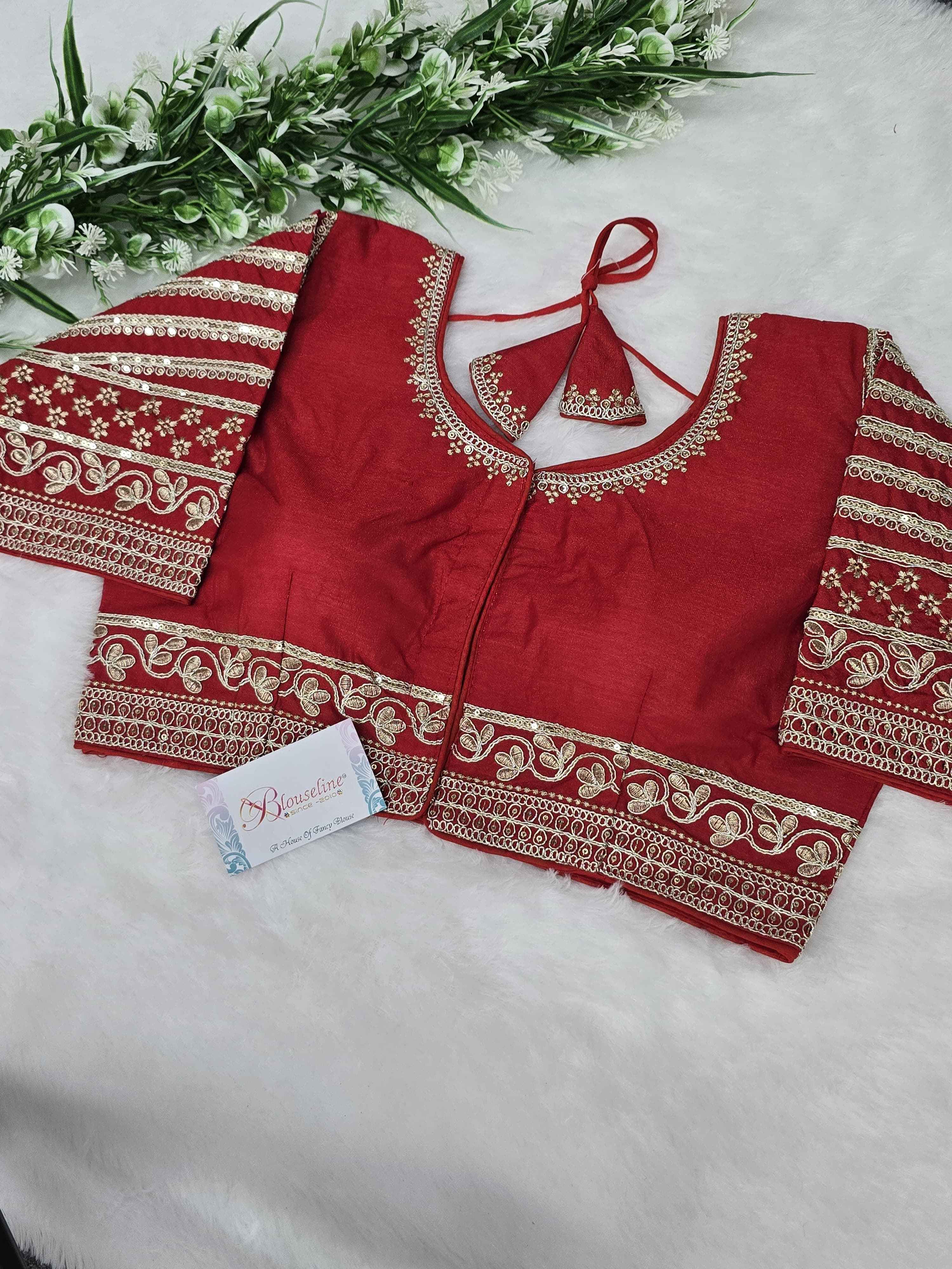 Jari Work Embroidery Blouse Manufacturer in Surat – BlouseLine