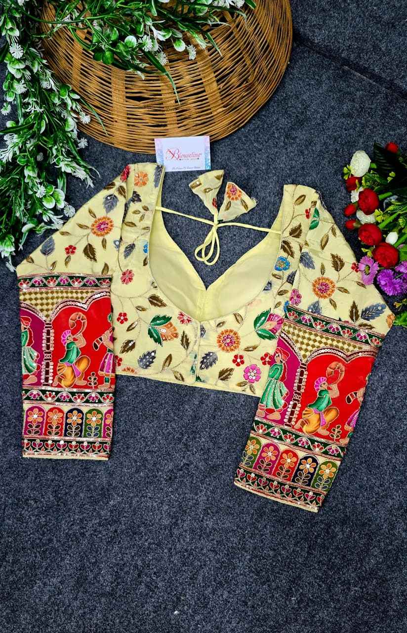 Crepe Viscose Position Print Blouse Supplier in Surat - Blouseline