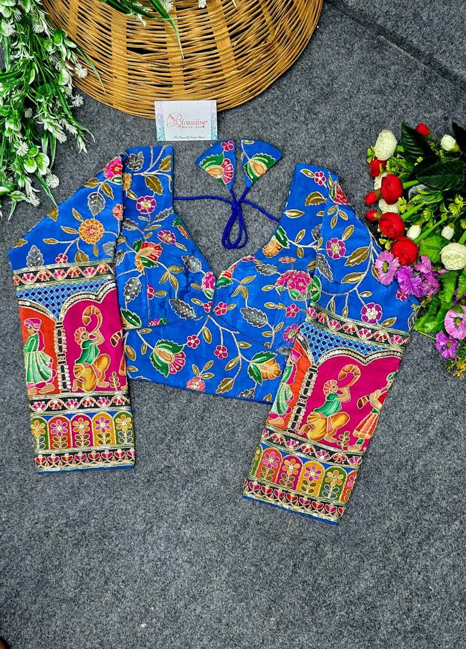 Crepe Viscose Position Print Blouse Supplier in Surat - Blouseline