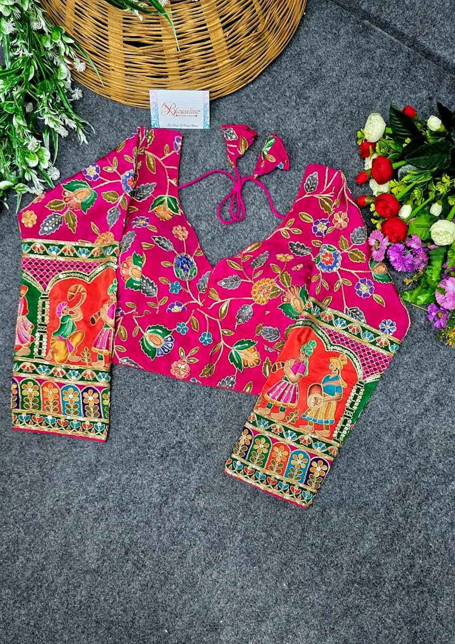 Crepe Viscose Position Print Blouse Supplier in Surat - Blouseline