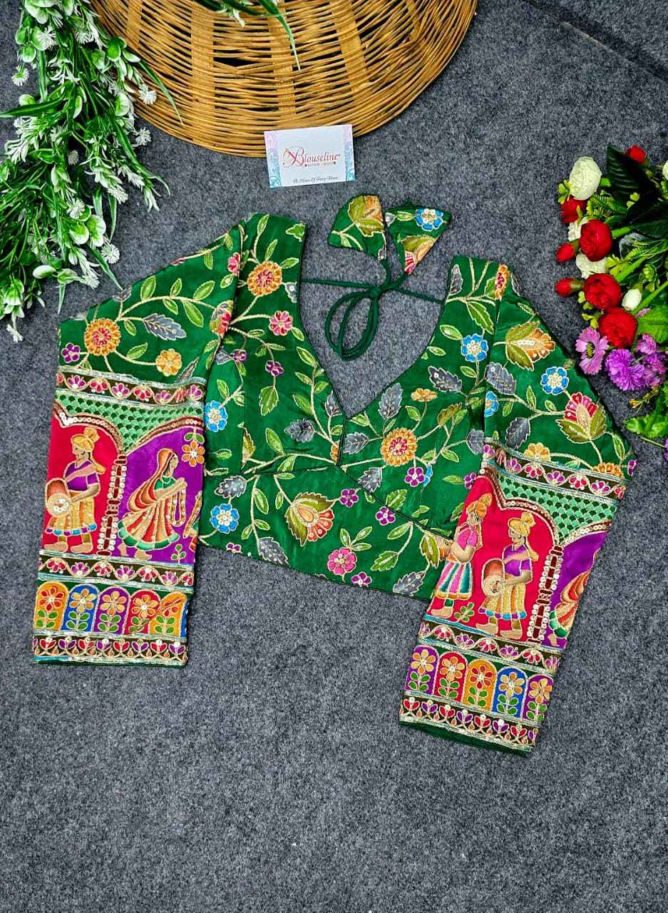Crepe Viscose Position Print Blouse Supplier in Surat - Blouseline