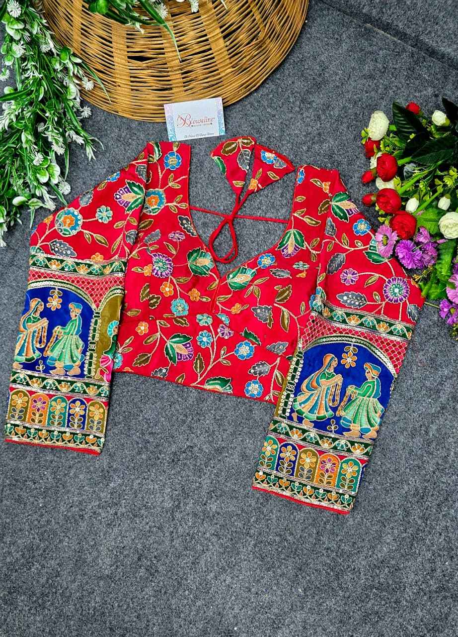 Crepe Viscose Position Print Blouse Supplier in Surat - Blouseline