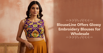 BlouseLine Offers Glossy Embroidery Blouses for Wholesale