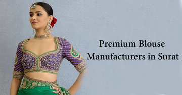 Premium Blouse Manufacturers in Surat - Premium Viscose Crepe Pojisan Embroidered Blouses