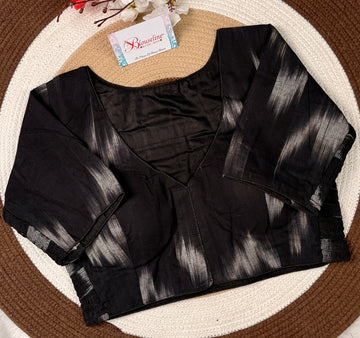 Double Side Elastic Stretchable Ikat Fabric Blouse - BL 6776