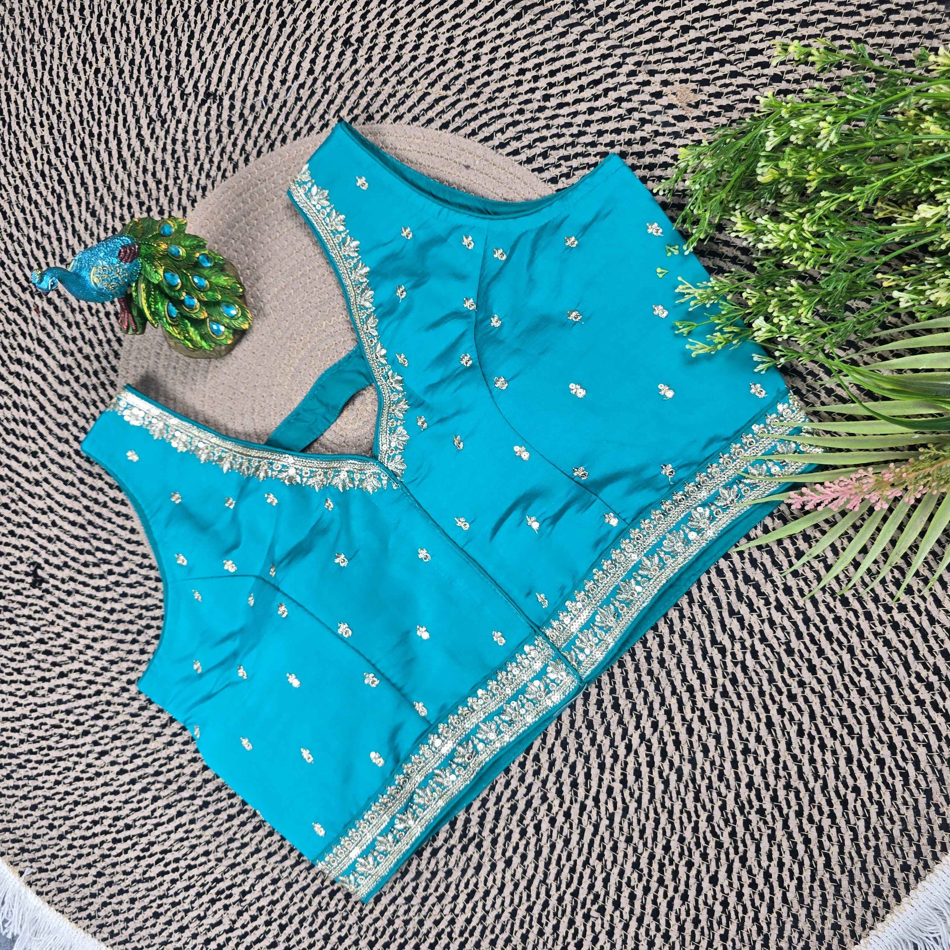 Slub Silk Embroidered Blouse - Premium Ethnic Collection | Blouse Line Surat