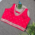 Slub Silk Embroidered Blouse - Premium Ethnic Collection | Blouse Line Surat