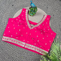Slub Silk Embroidered Blouse - Premium Ethnic Collection | Blouse Line Surat