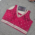Slub Silk Embroidered Blouse - Premium Ethnic Collection | Blouse Line Surat