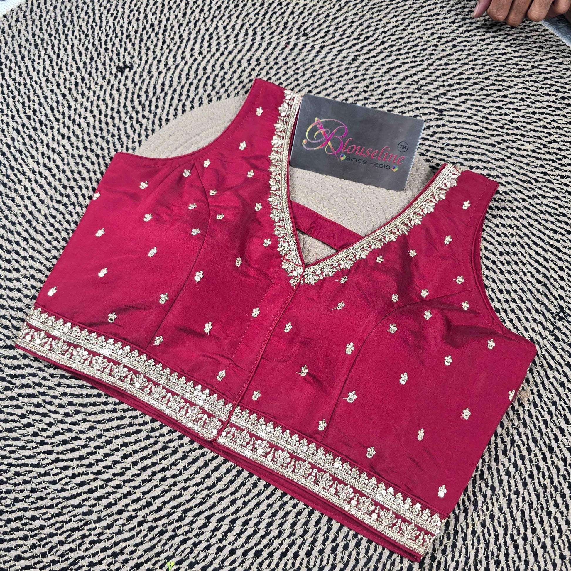 Slub Silk Embroidered Blouse - Premium Ethnic Collection | Blouse Line Surat