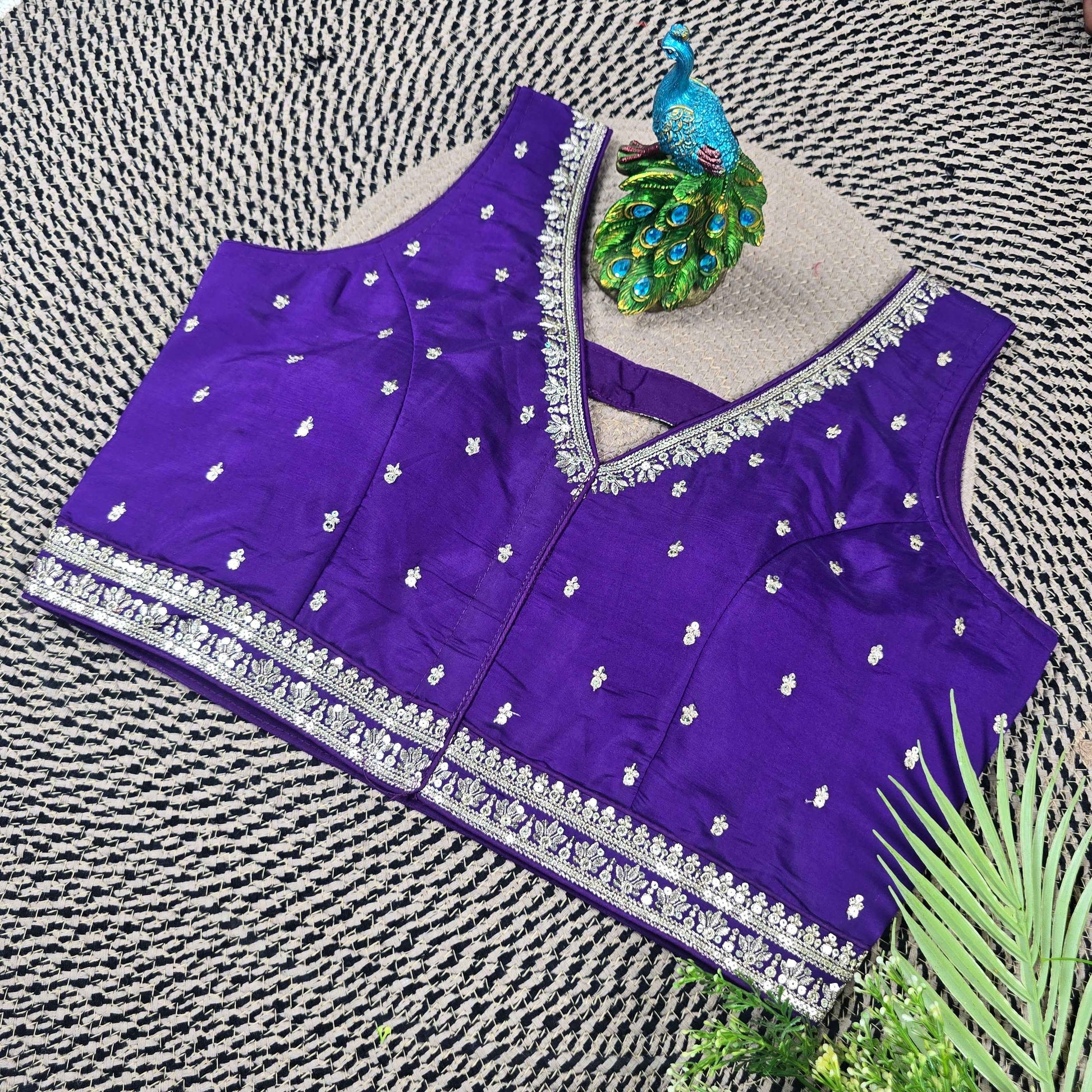 Slub Silk Embroidered Blouse - Premium Ethnic Collection | Blouse Line Surat
