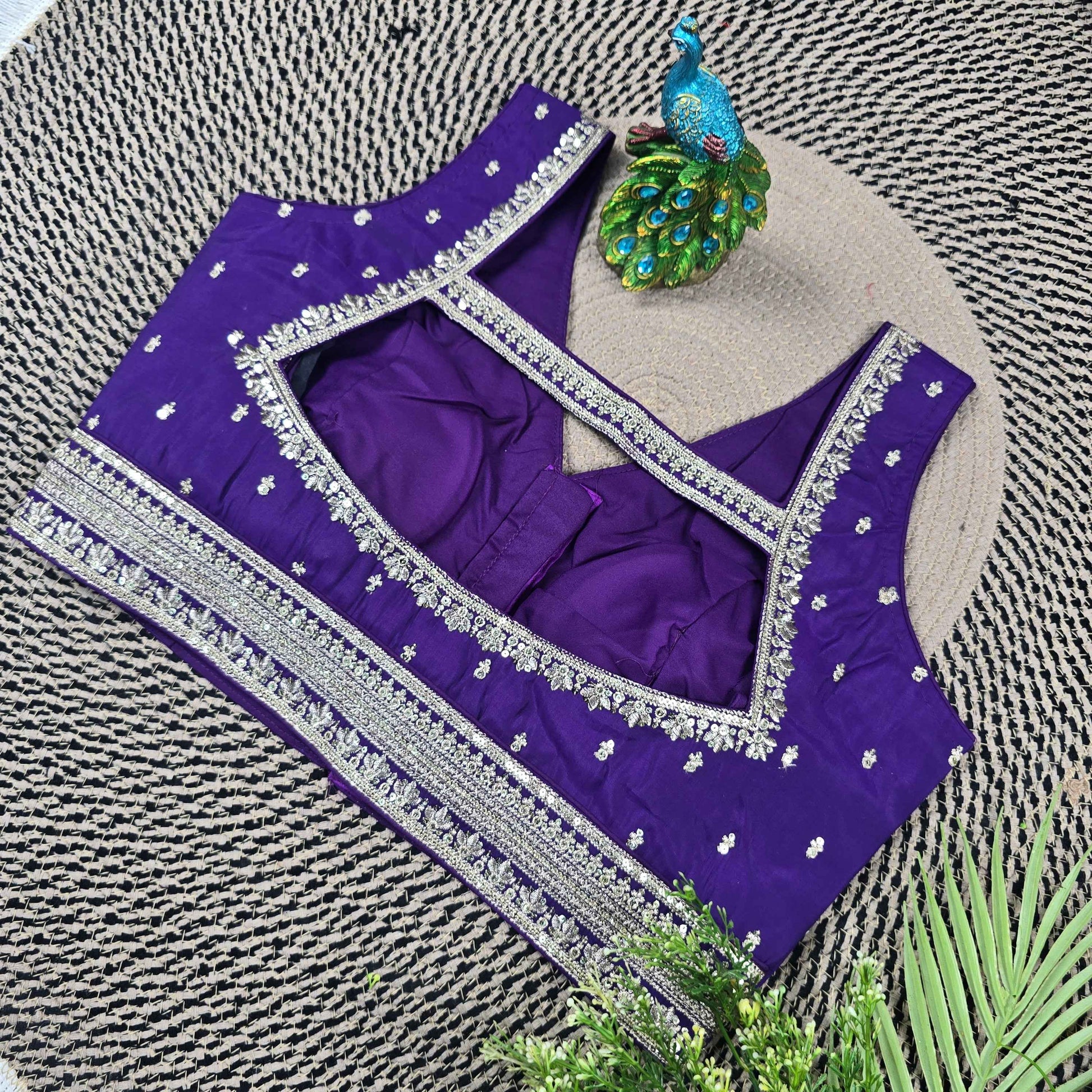 Slub Silk Embroidered Blouse - Premium Ethnic Collection | Blouse Line Surat
