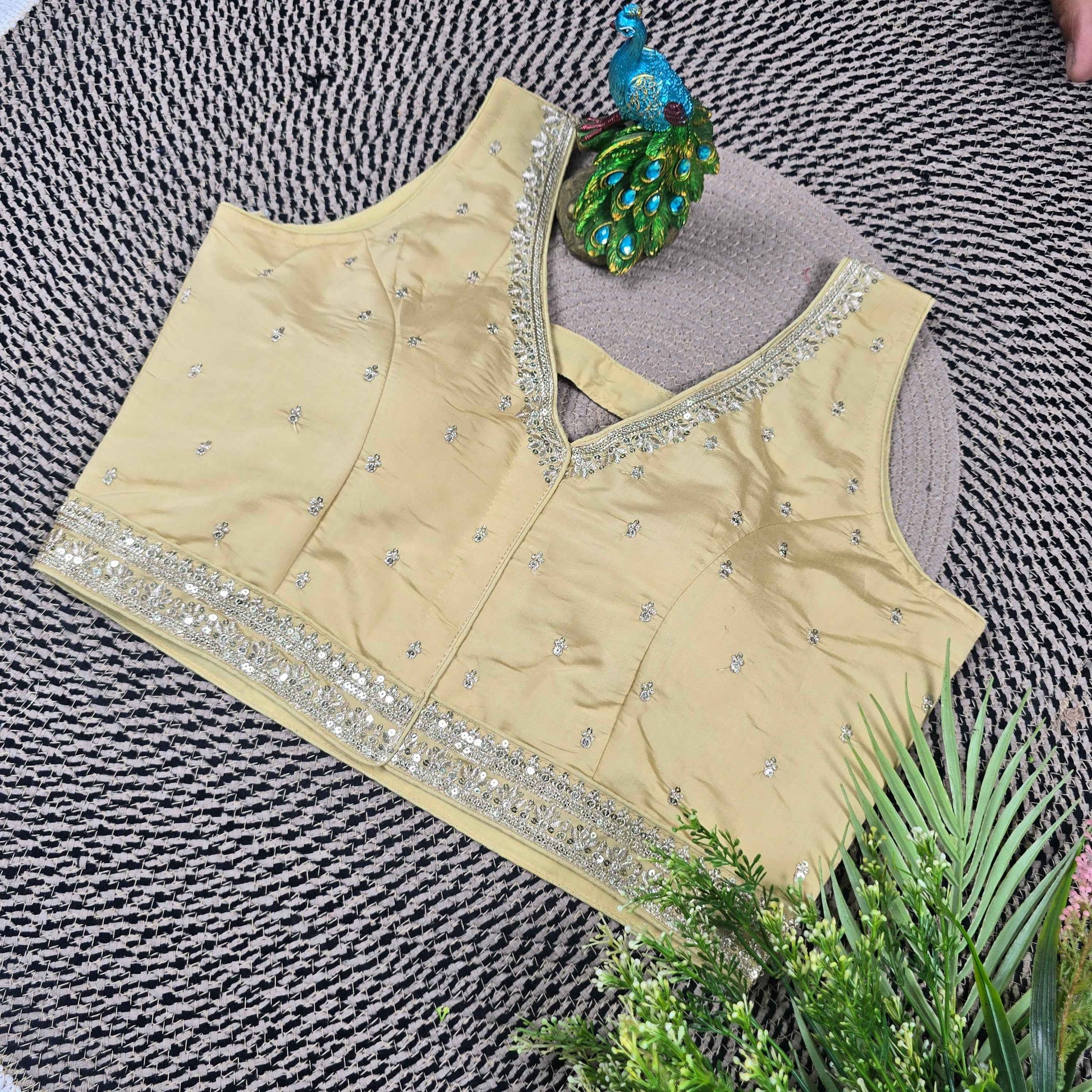 Slub Silk Embroidered Blouse - Premium Ethnic Collection | Blouse Line Surat
