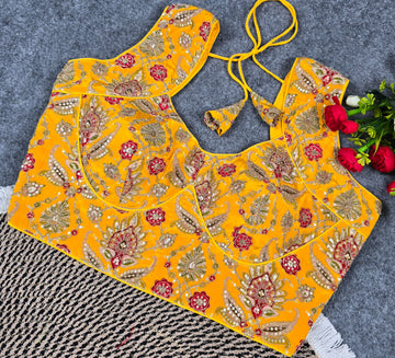 Viscose Crepe Pojisan Embroidered Daily Wear Blouse – Soft & Affordable