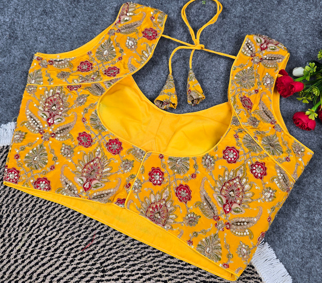Viscose Crepe Pojisan Embroidered Daily Wear Blouse – Soft & Affordable
