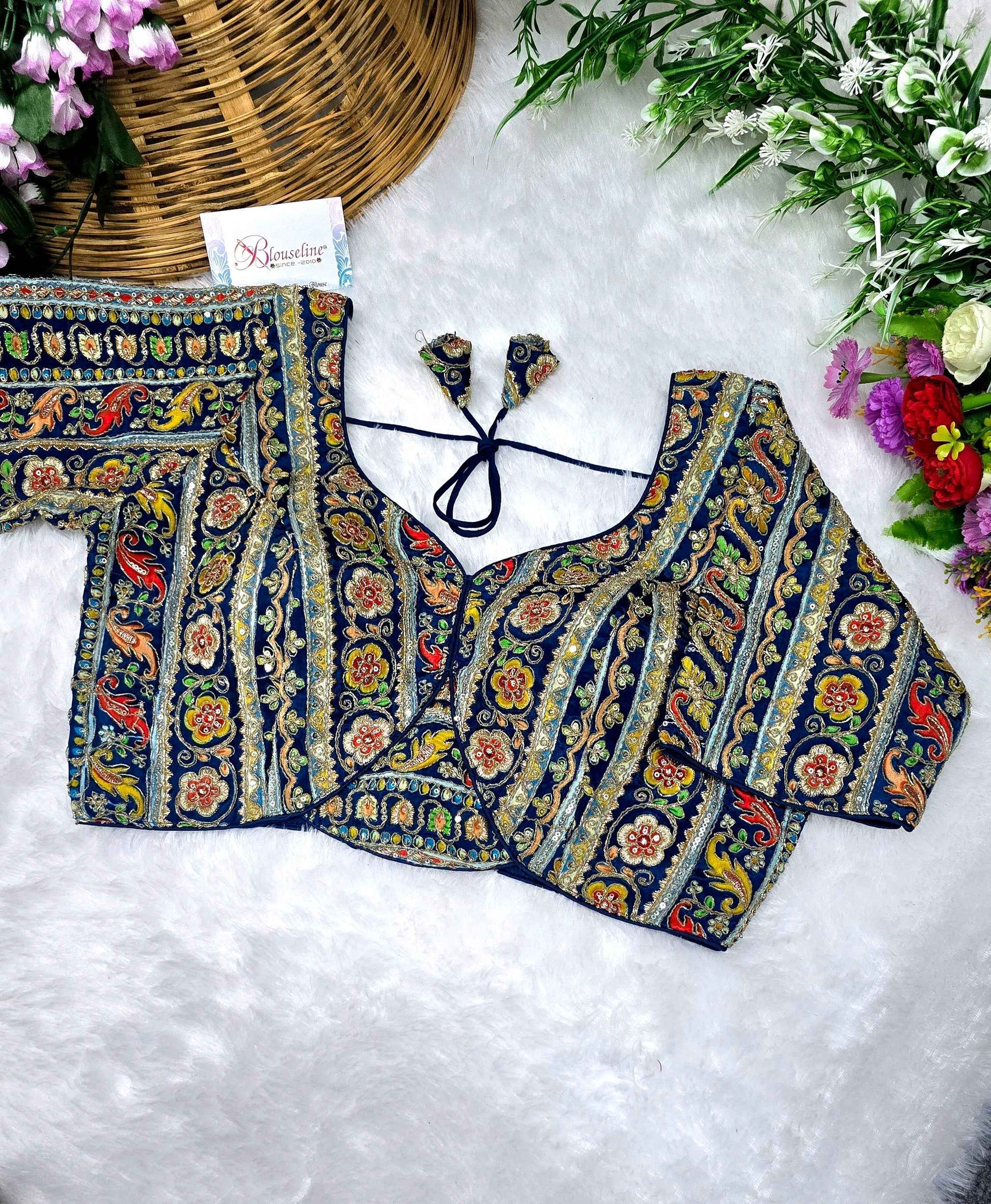 Crepe Viscose Position Print Blouse Exports in Surat – BlouseLine