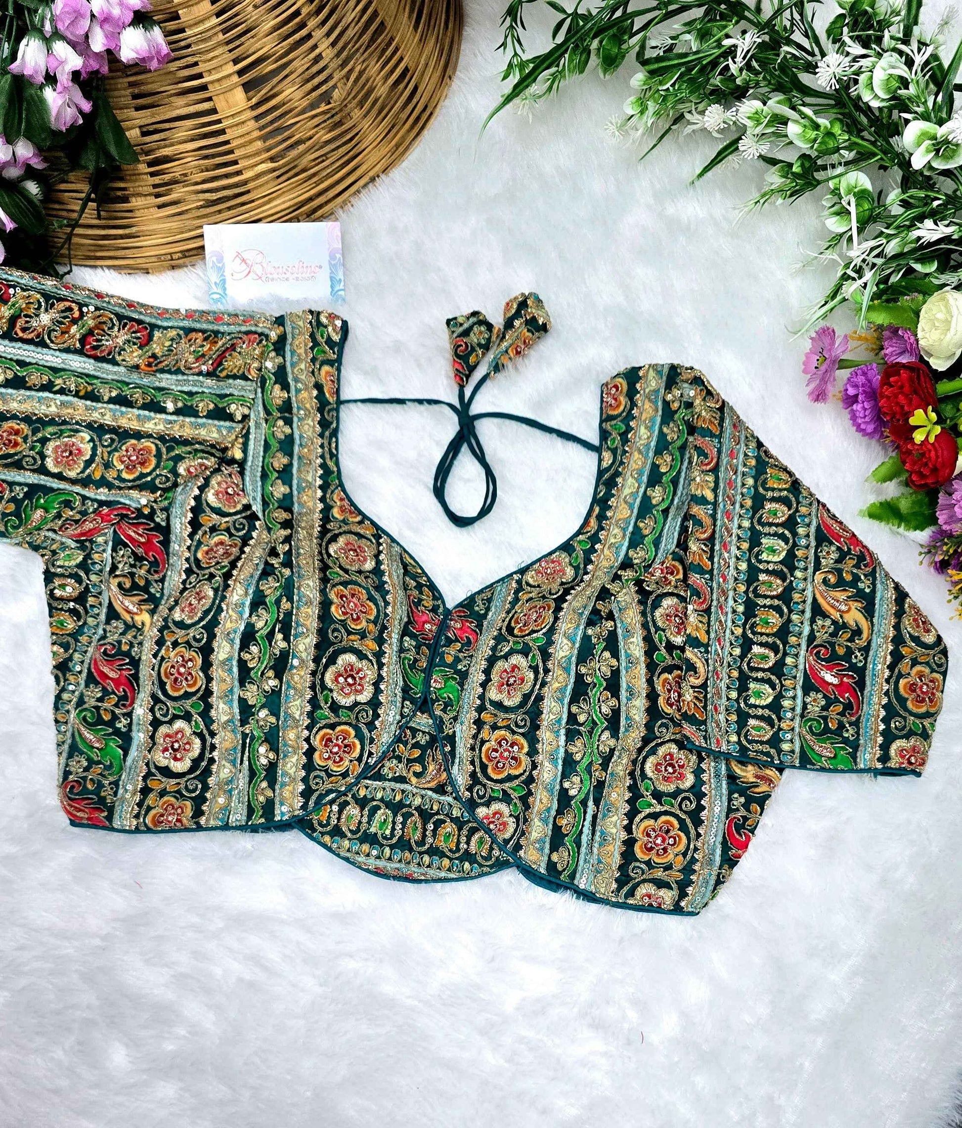 Crepe Viscose Position Print Blouse Exports in Surat – BlouseLine