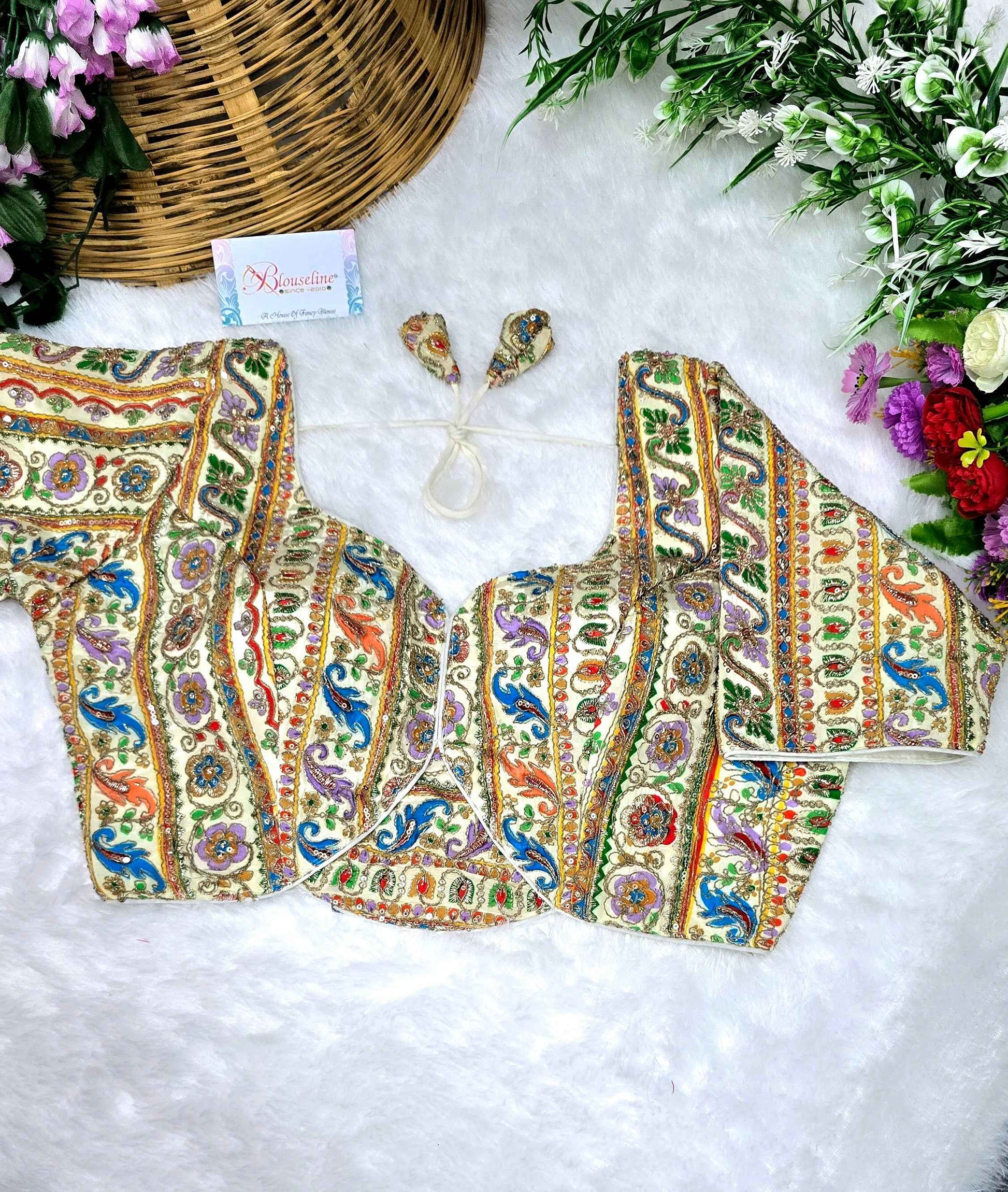 Crepe Viscose Position Print Blouse Exports in Surat – BlouseLine