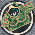 Premium Malai Silk Golden Zari Blouse with 3mm Sequins & Diamond Work - BL 6648