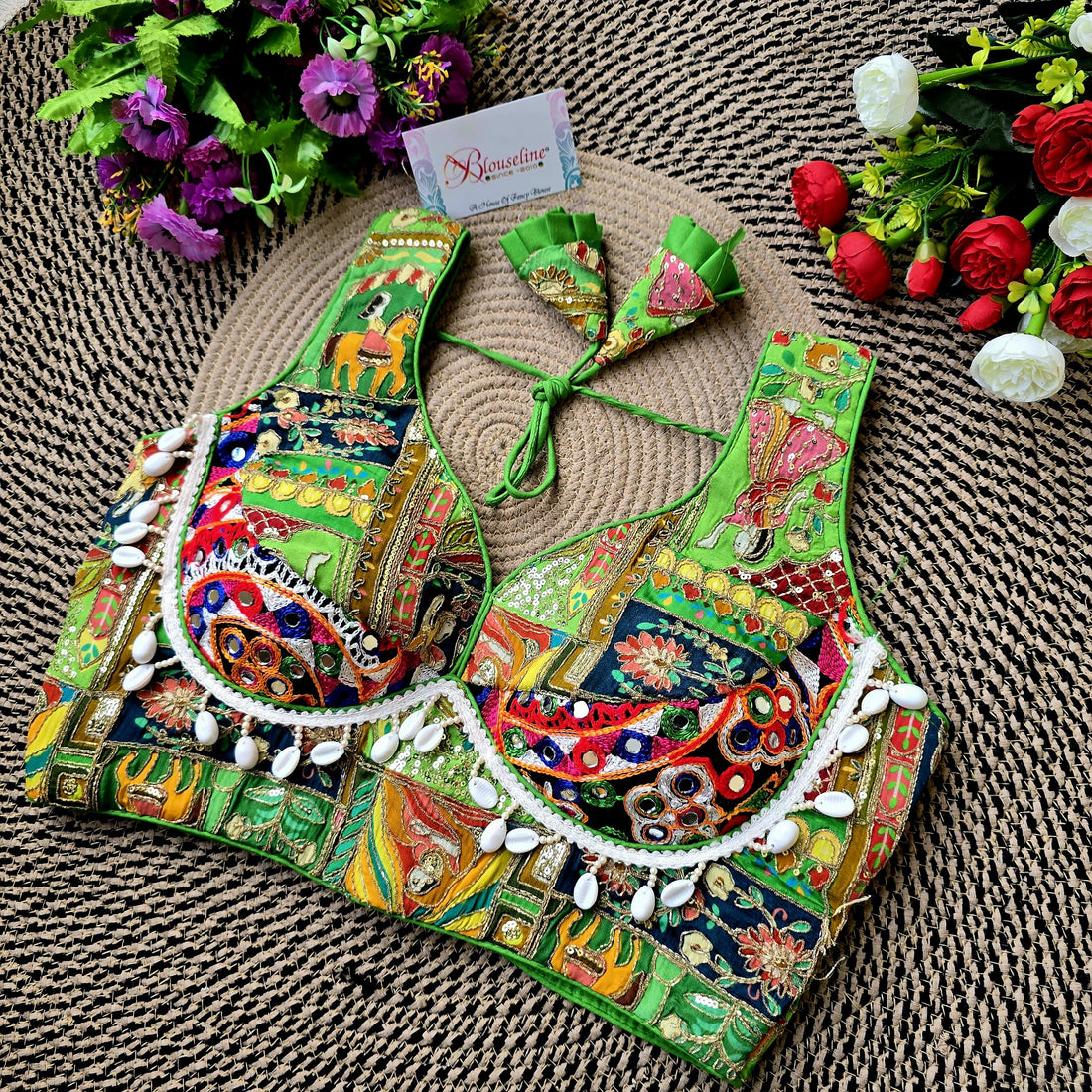 Trendy New Collection Navratri Special Viscose Crepe Pojisan Blouses - BlouseLine