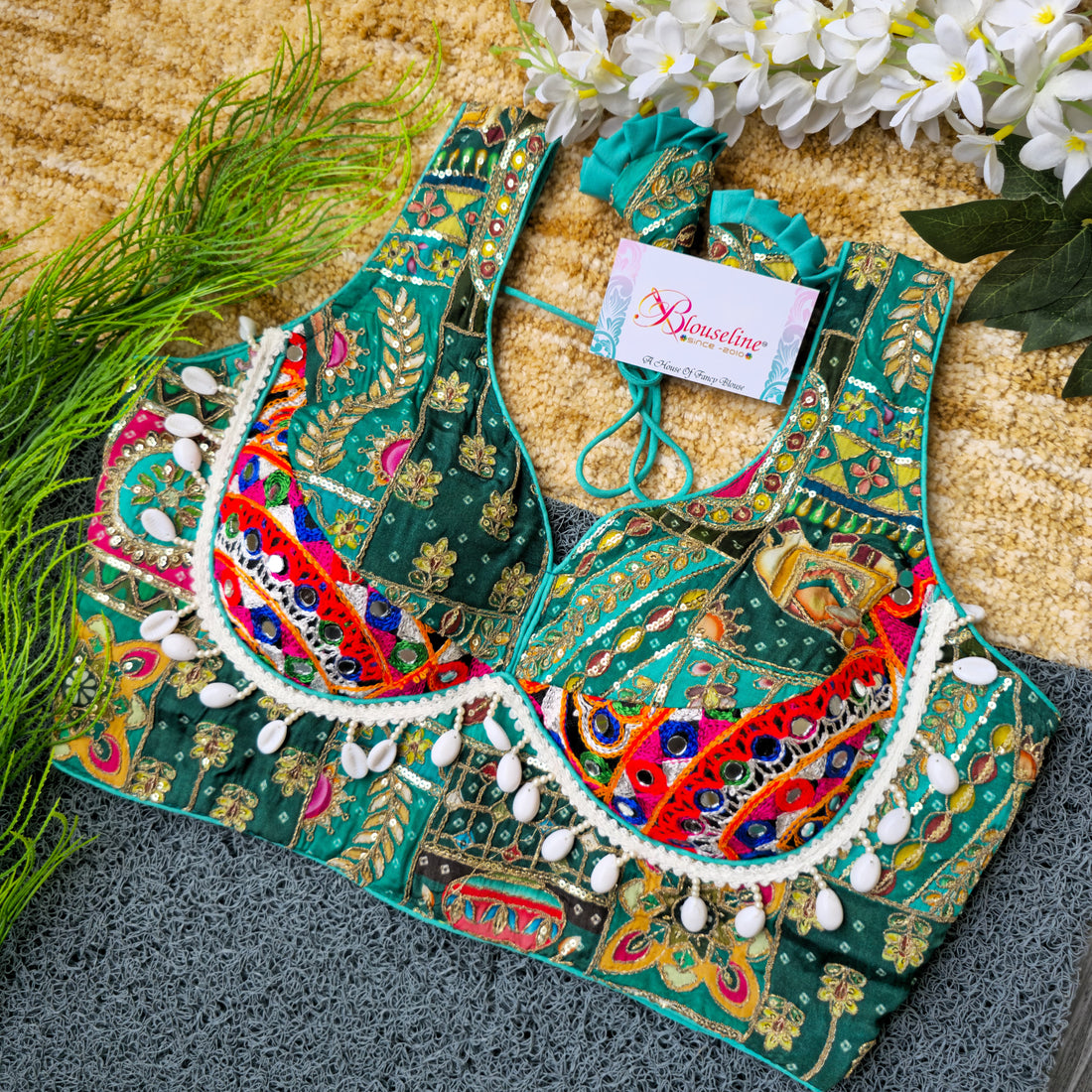Buy Navratri Special Viscose Crepe Pojisan Blouses | Blouseline Wholesale & Retail - BlouseLine