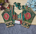 Premium Viscose Blouse with Pojisan Print and Embroidery | Blouse Line Surat - BlouseLine