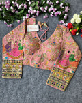 BlouseLine Viscose Crepe Pojisan Print Embroidered Blouse - BlouseLine
