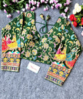 BlouseLine Viscose Crepe Pojisan Print Embroidered Blouse - BlouseLine