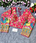 BlouseLine Viscose Crepe Pojisan Print Embroidered Blouse - BlouseLine