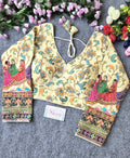 BlouseLine Viscose Crepe Pojisan Print Embroidered Blouse - BlouseLine