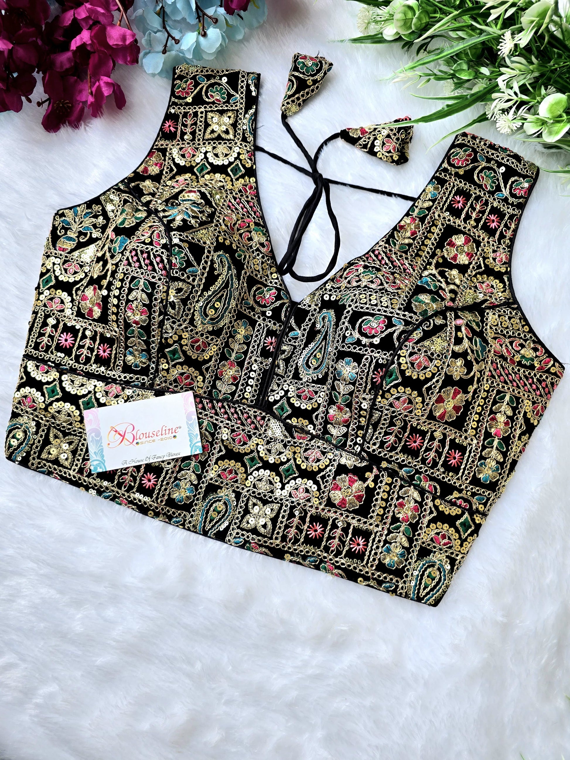 Designer Georgette Embroidered Blouse - Premium Quality | Blouse Line (Surat Manufacturer) - BlouseLine