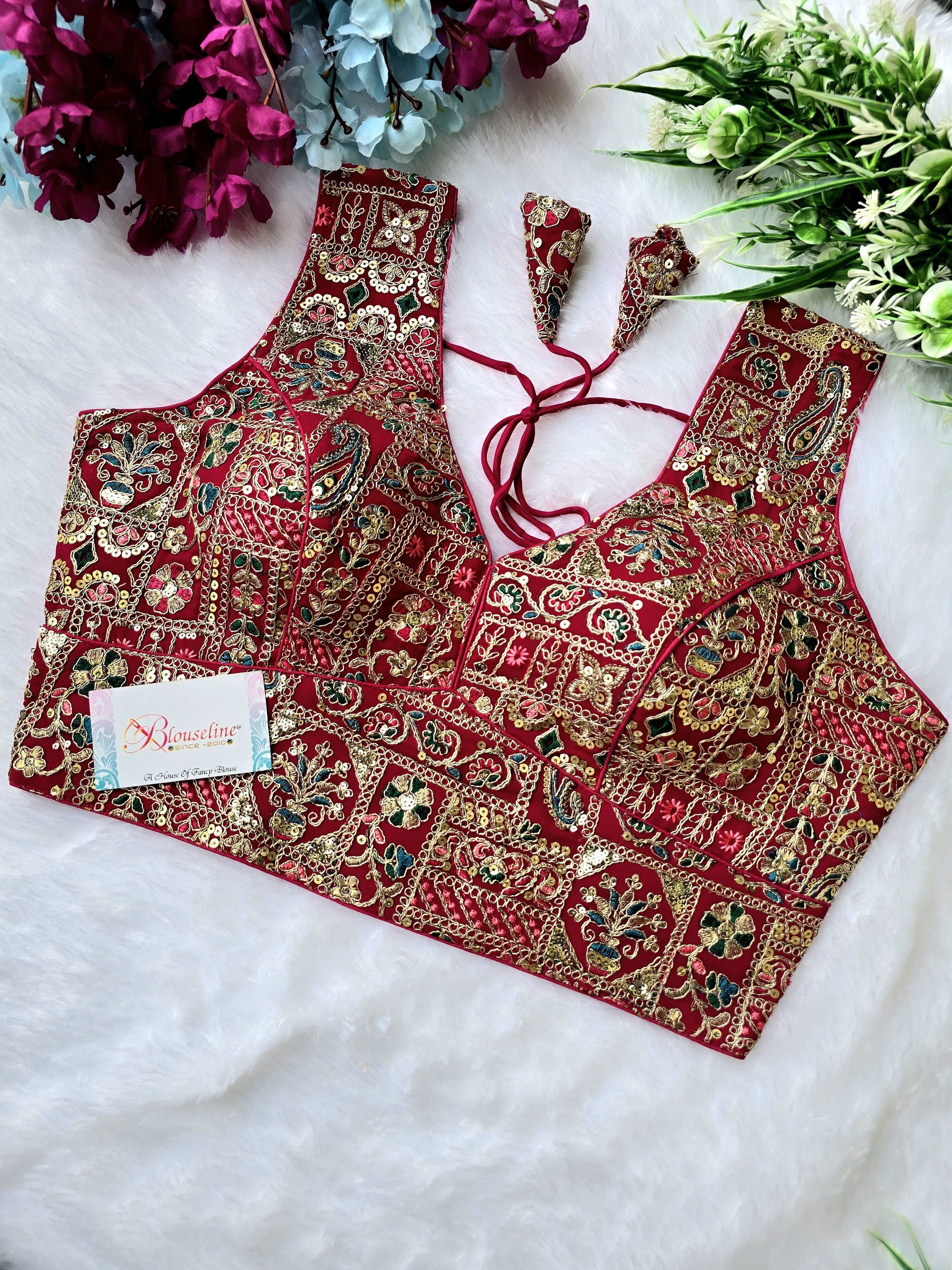 Designer Georgette Embroidered Blouse - Premium Quality | Blouse Line (Surat Manufacturer) - BlouseLine