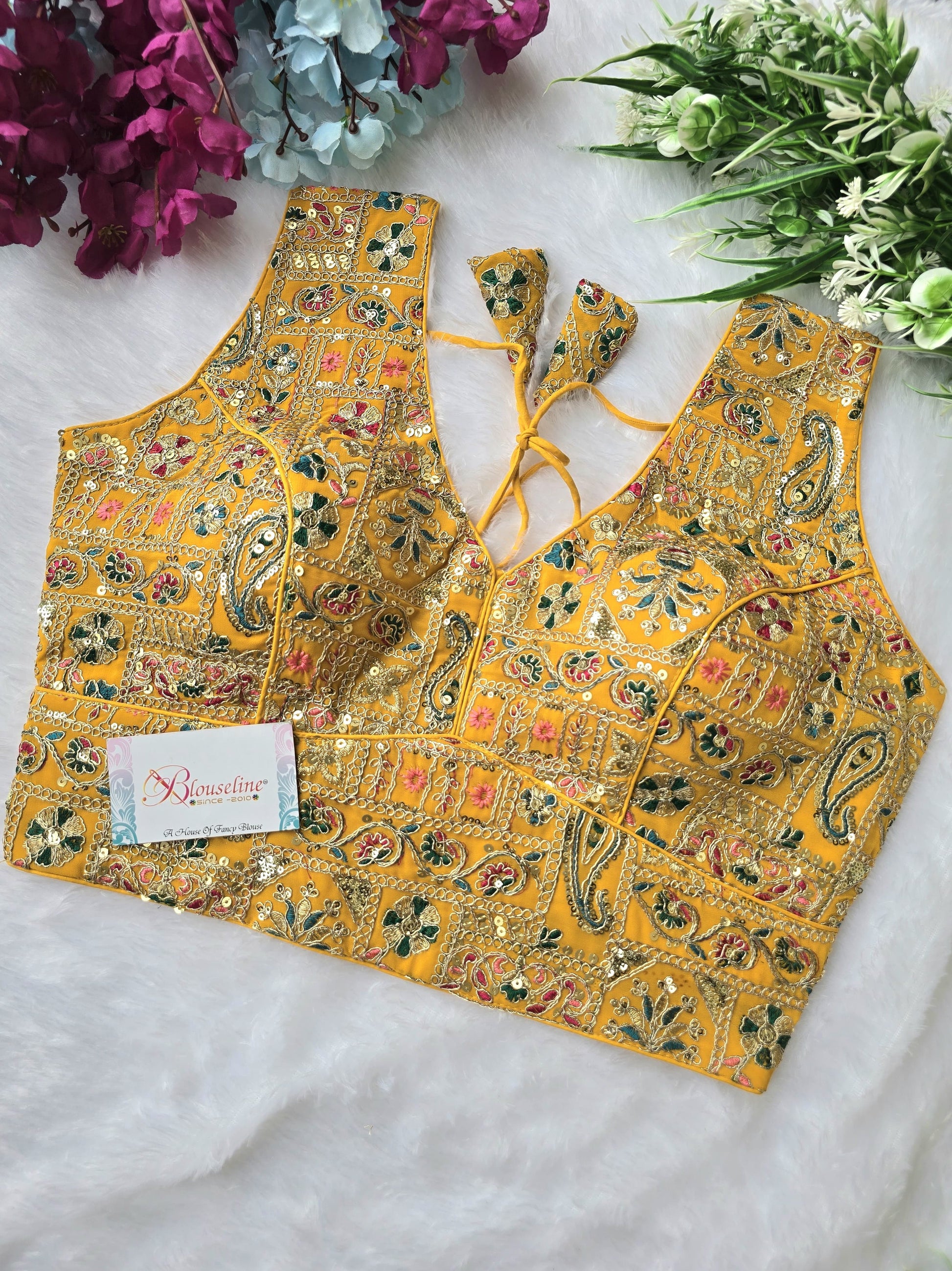 Designer Georgette Embroidered Blouse - Premium Quality | Blouse Line (Surat Manufacturer) - BlouseLine