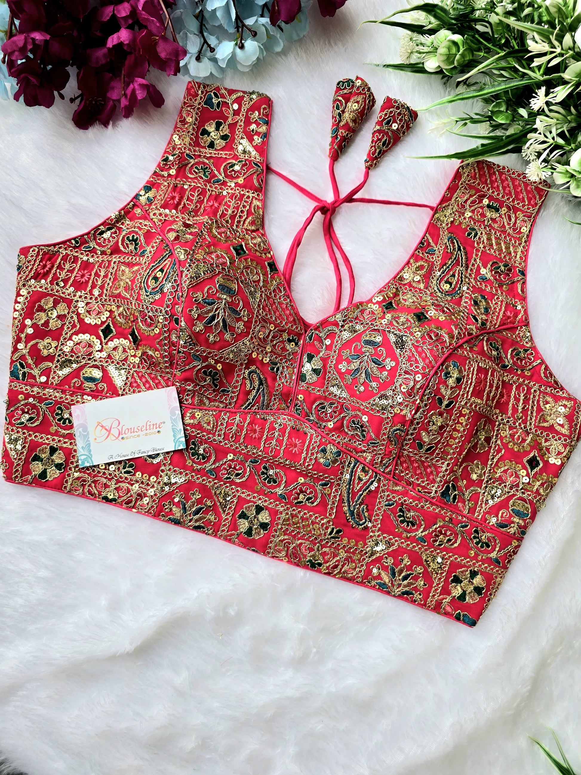 Designer Georgette Embroidered Blouse - Premium Quality | Blouse Line (Surat Manufacturer) - BlouseLine