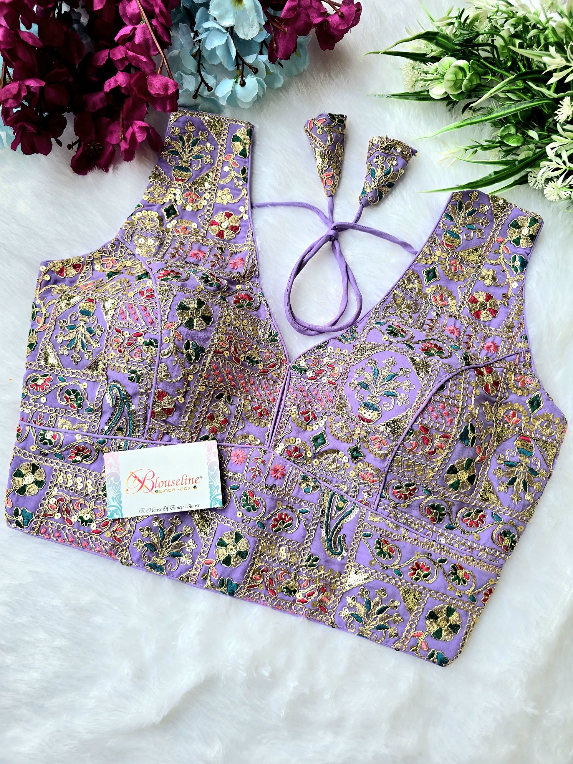 Designer Georgette Embroidered Blouse - Premium Quality | Blouse Line (Surat Manufacturer) - BlouseLine