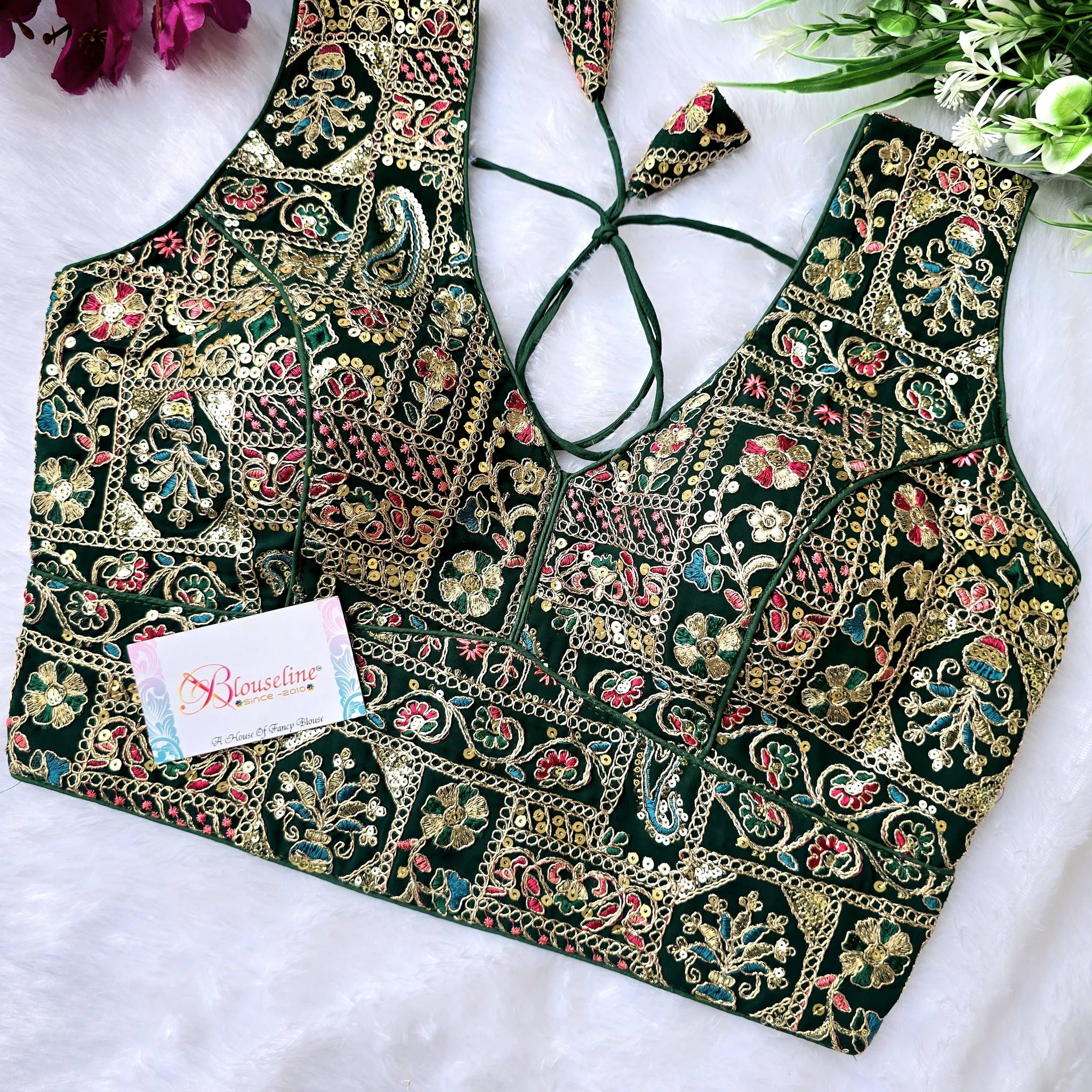 Designer Georgette Embroidered Blouse - Premium Quality | Blouse Line (Surat Manufacturer) - BlouseLine