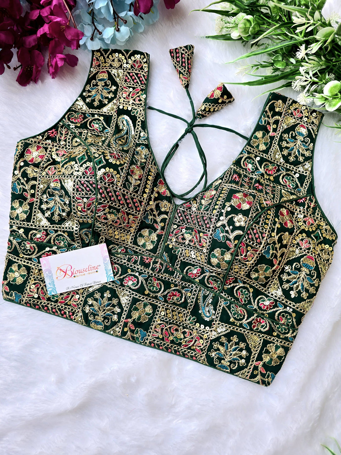 Designer Georgette Embroidered Blouse - Premium Quality | Blouse Line (Surat Manufacturer) - BlouseLine