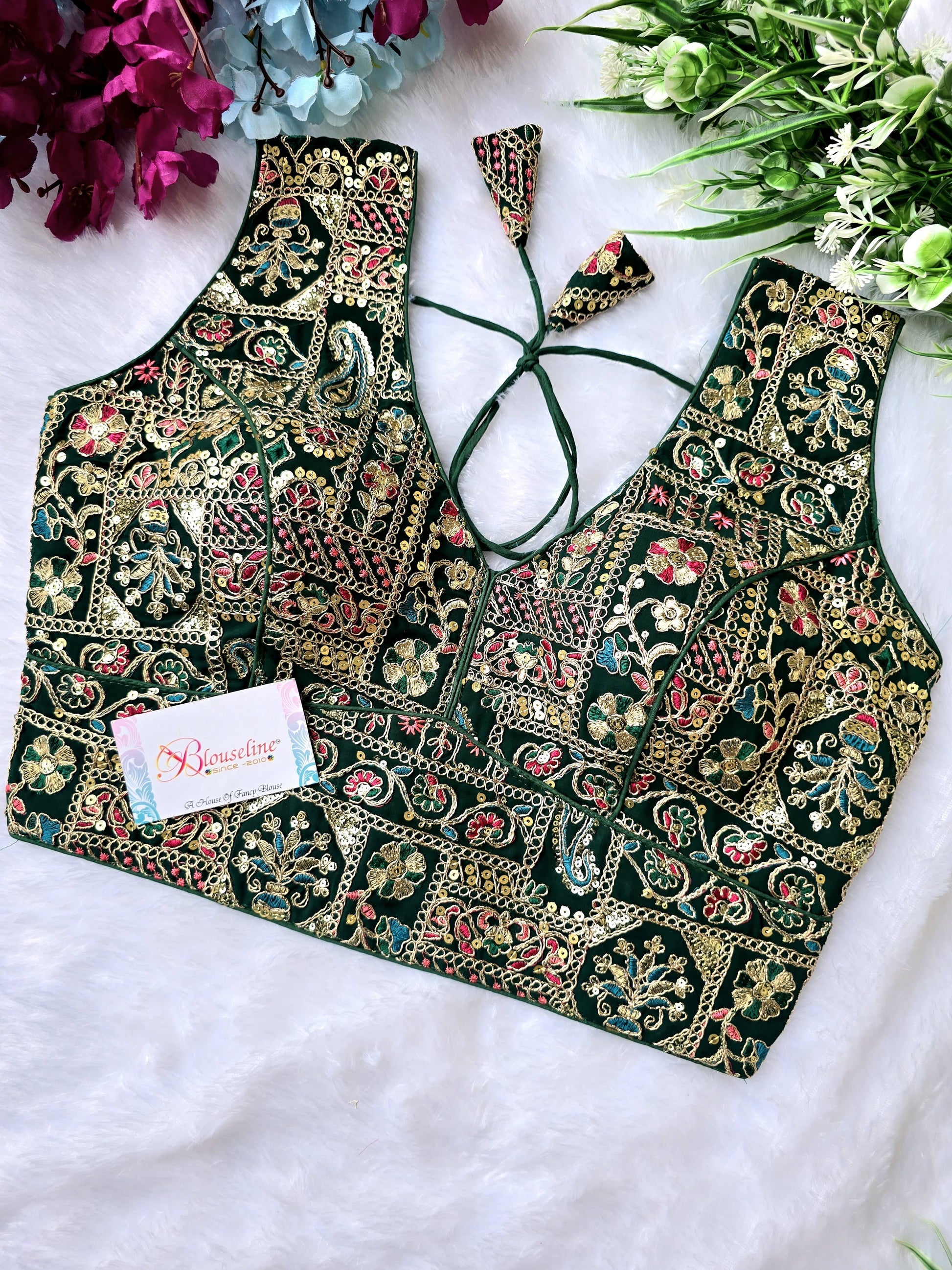 Designer Georgette Embroidered Blouse - Premium Quality | Blouse Line (Surat Manufacturer) - BlouseLine