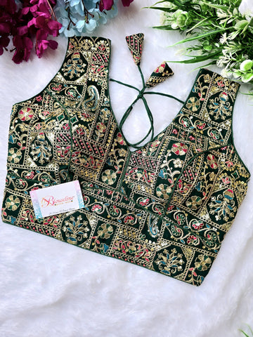 Designer Georgette Embroidered Blouse - Premium Quality | Blouse Line (Surat Manufacturer) - BlouseLine