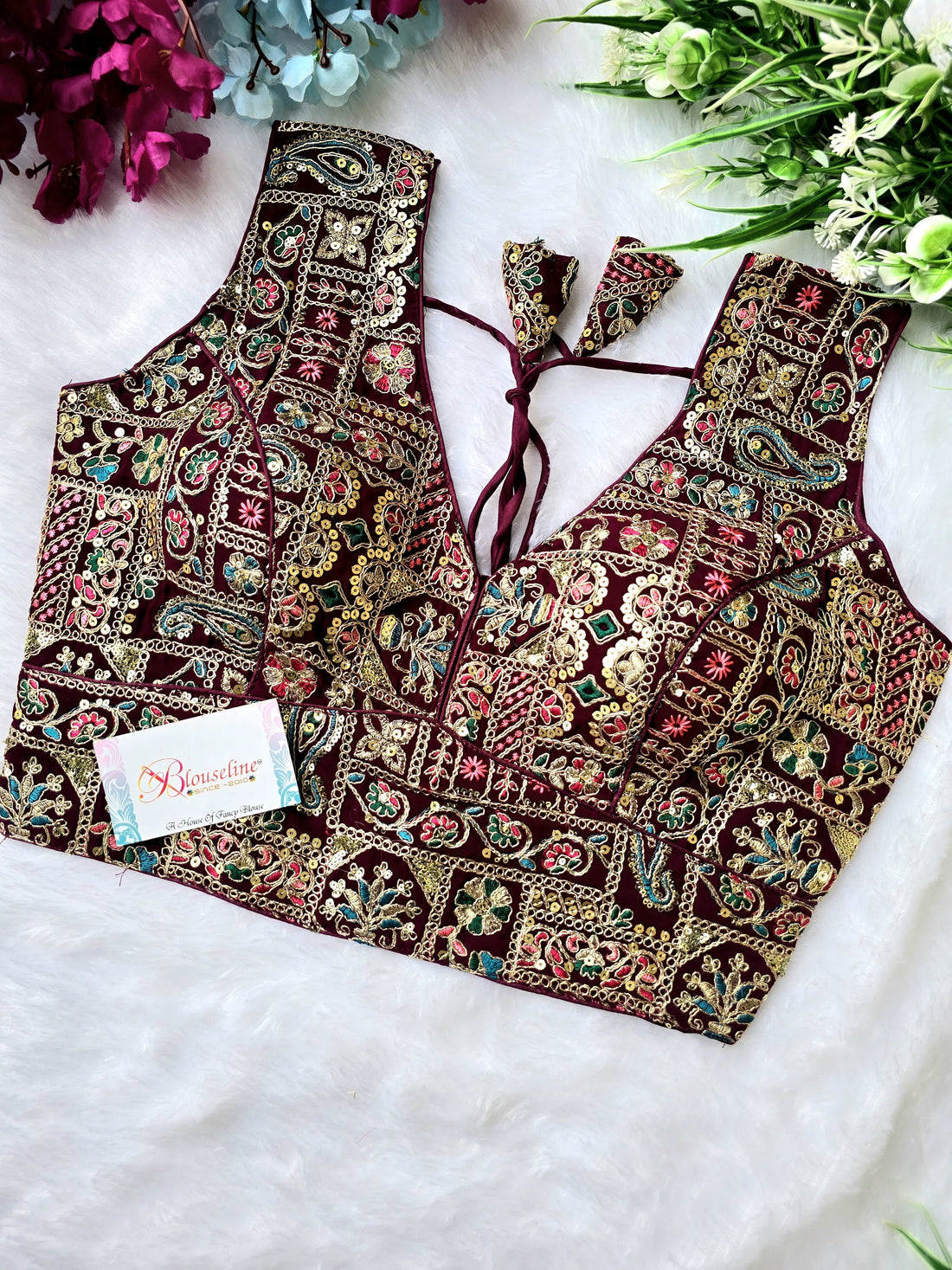 Designer Georgette Embroidered Blouse - Premium Quality | Blouse Line (Surat Manufacturer) - BlouseLine