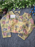 Organza Pojisan Print Embroidered Blouse for Women - Premium Quality | BlouseLine Surat - BlouseLine