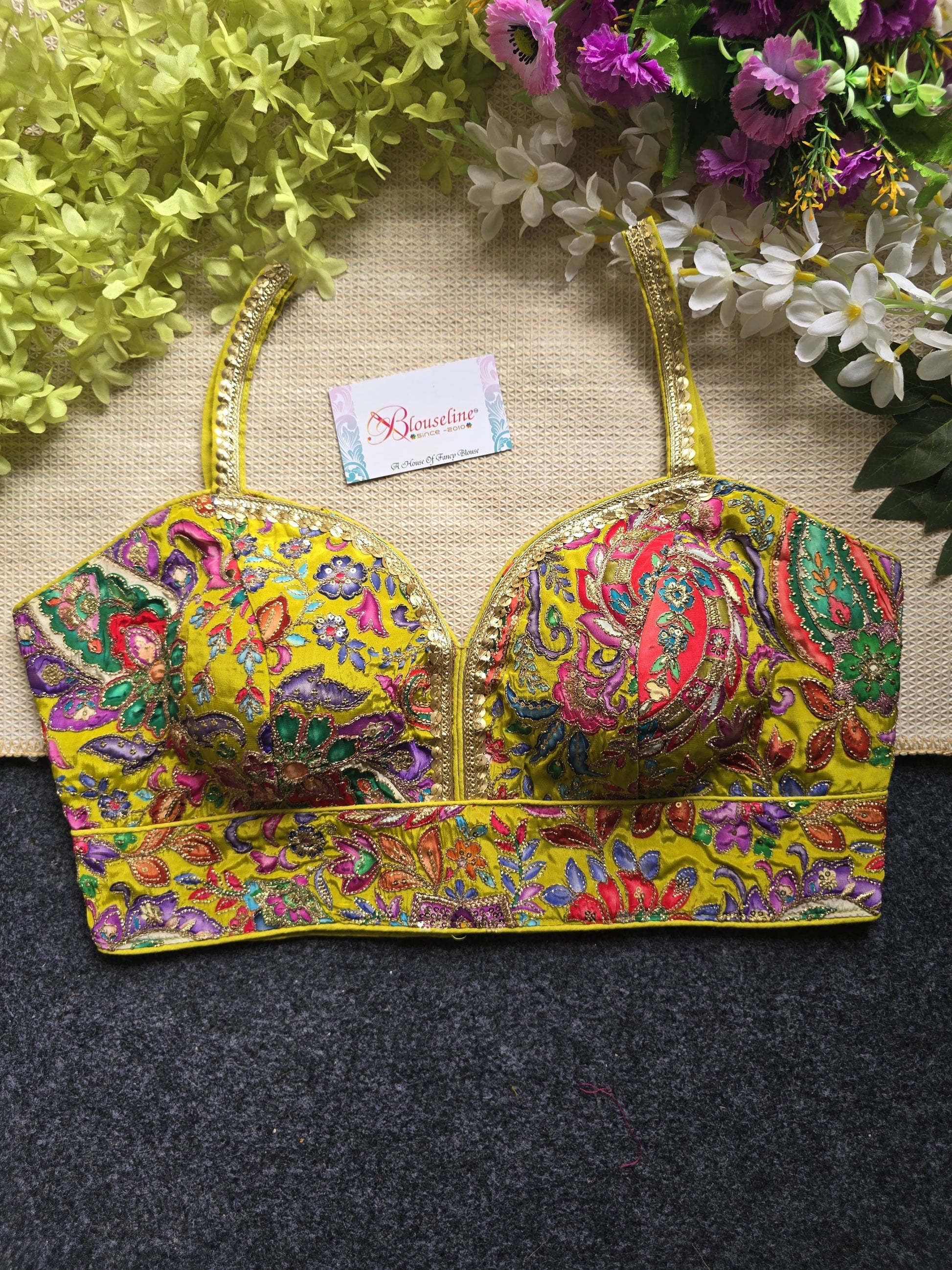 Designer Viscose Crepe Pojisan Embroidered Blouse - Premium Quality | BlouseLine - BlouseLine