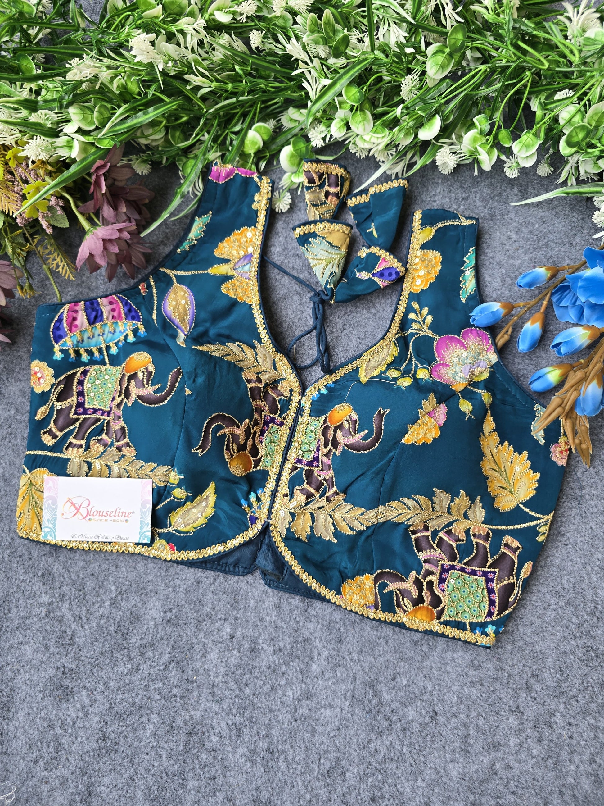 Soft Viscose Crepe Pojisan Embroidered Blouse - Premium Comfort - BlouseLine