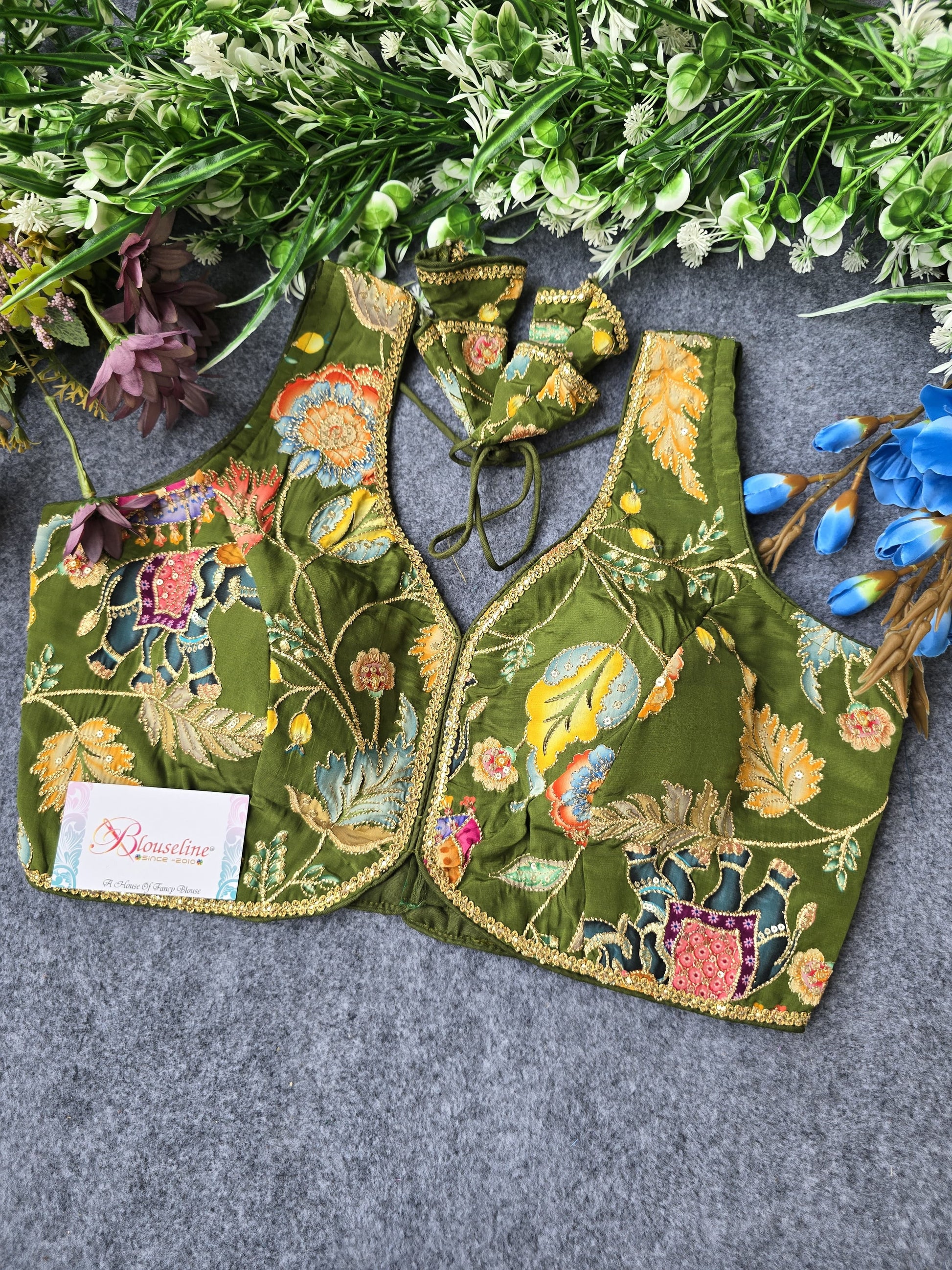 Soft Viscose Crepe Pojisan Embroidered Blouse - Premium Comfort - BlouseLine