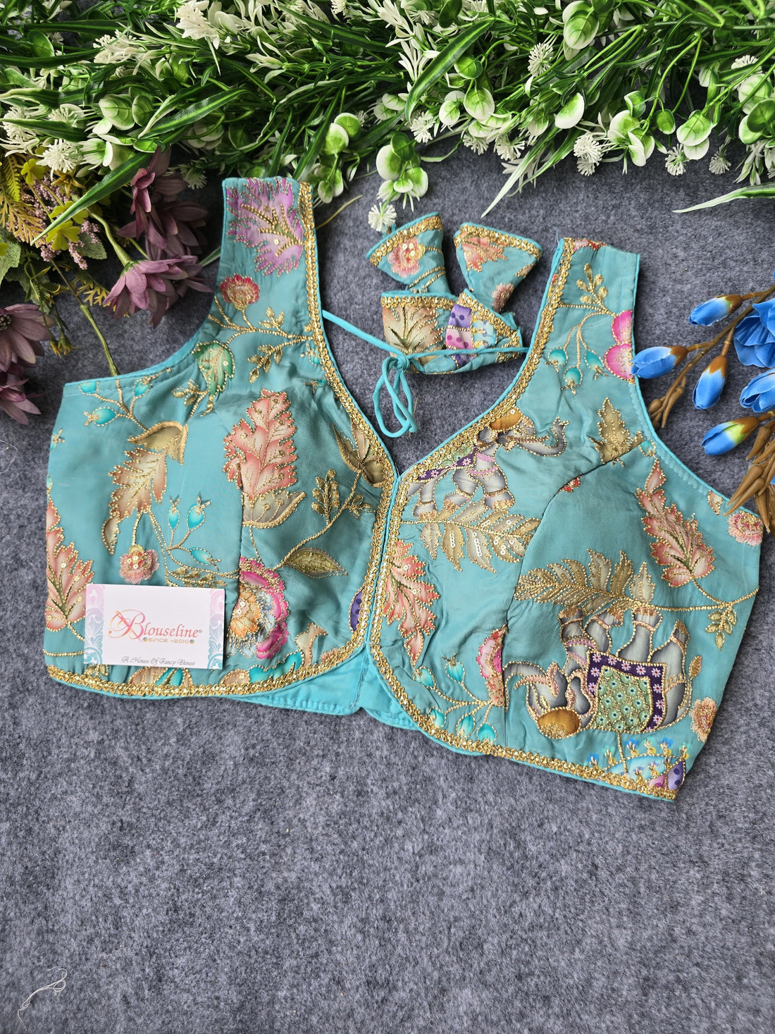 Soft Viscose Crepe Pojisan Embroidered Blouse - Premium Comfort - BlouseLine
