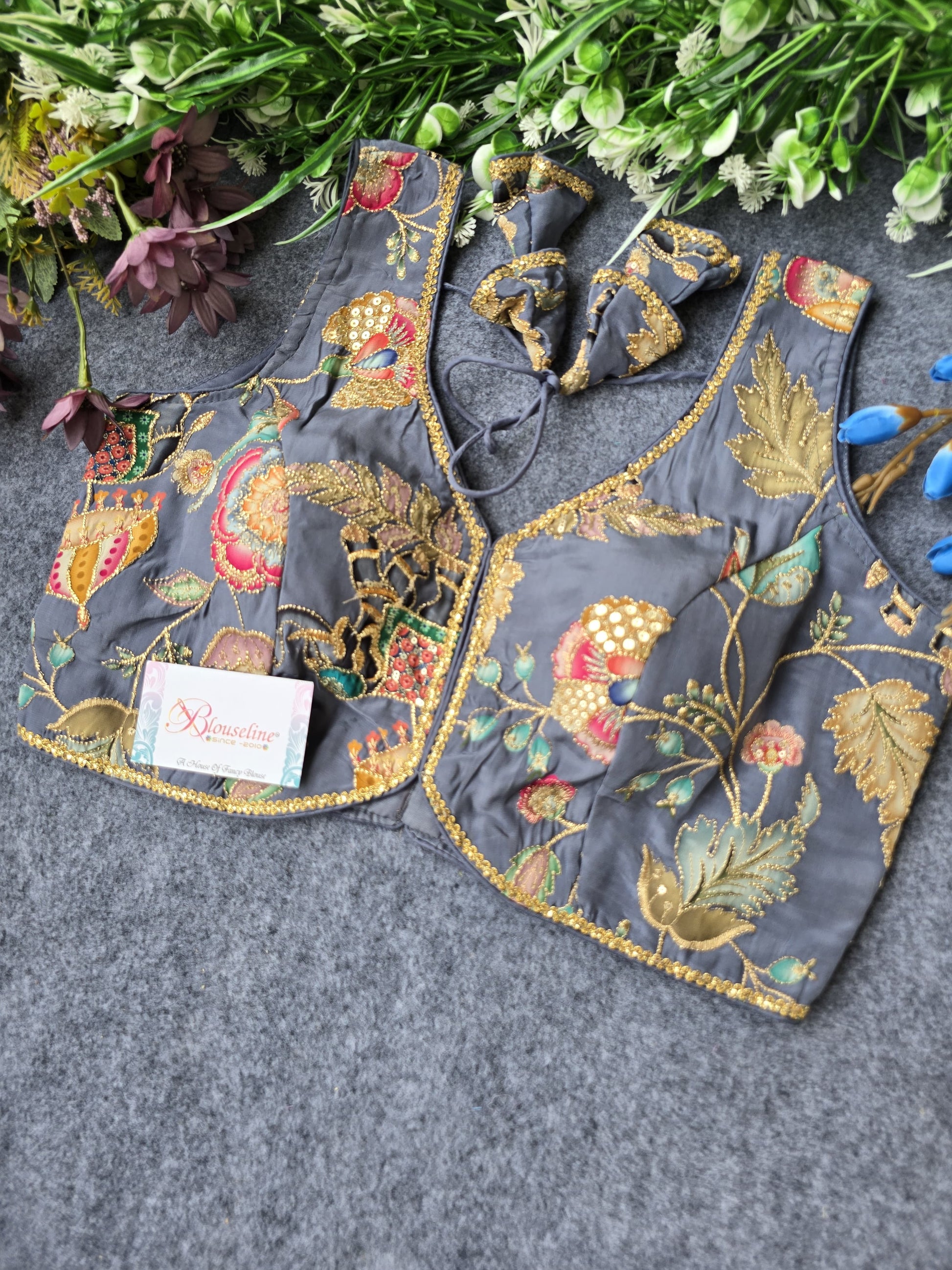 Soft Viscose Crepe Pojisan Embroidered Blouse - Premium Comfort - BlouseLine