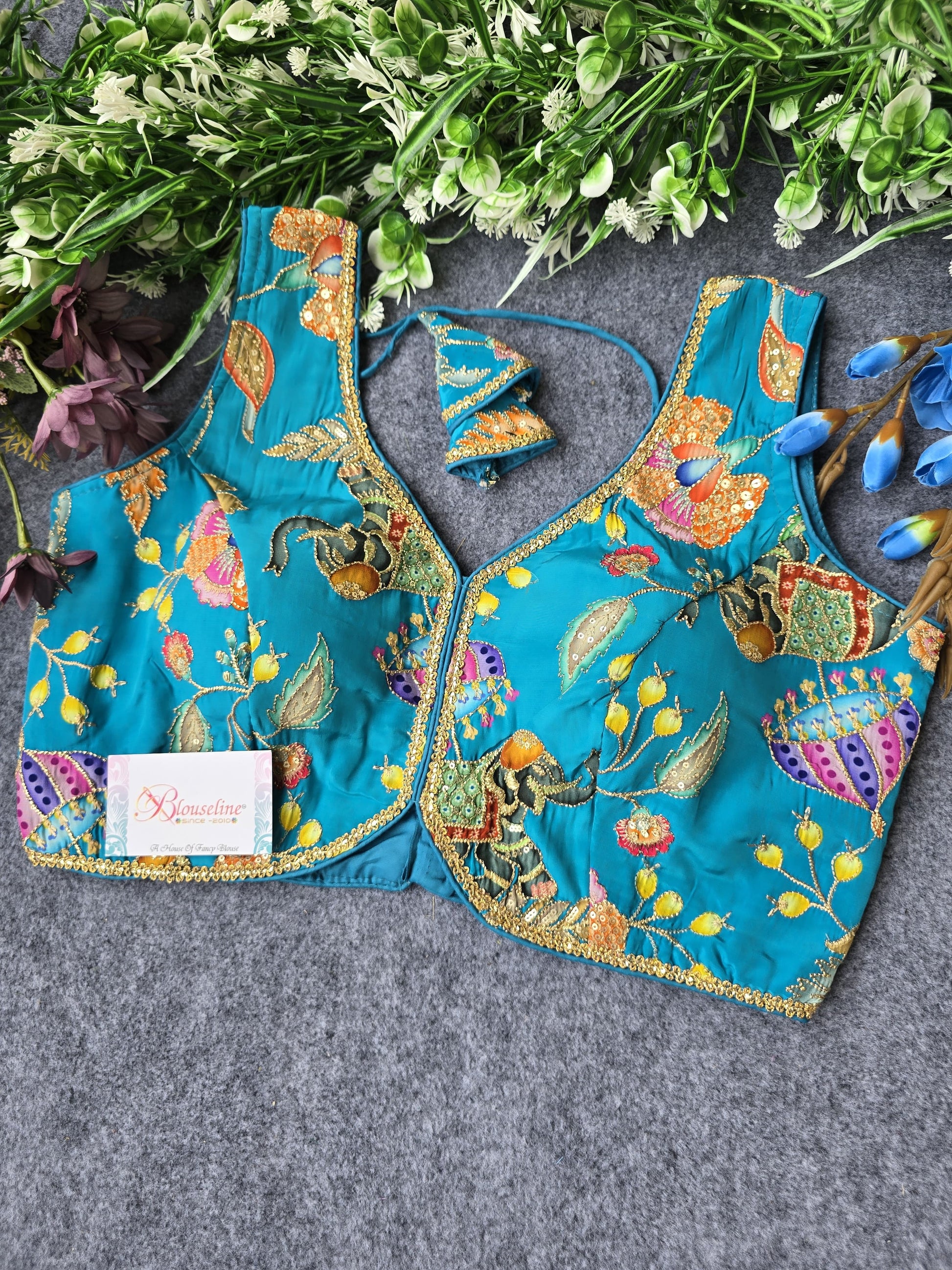 Soft Viscose Crepe Pojisan Embroidered Blouse - Premium Comfort - BlouseLine