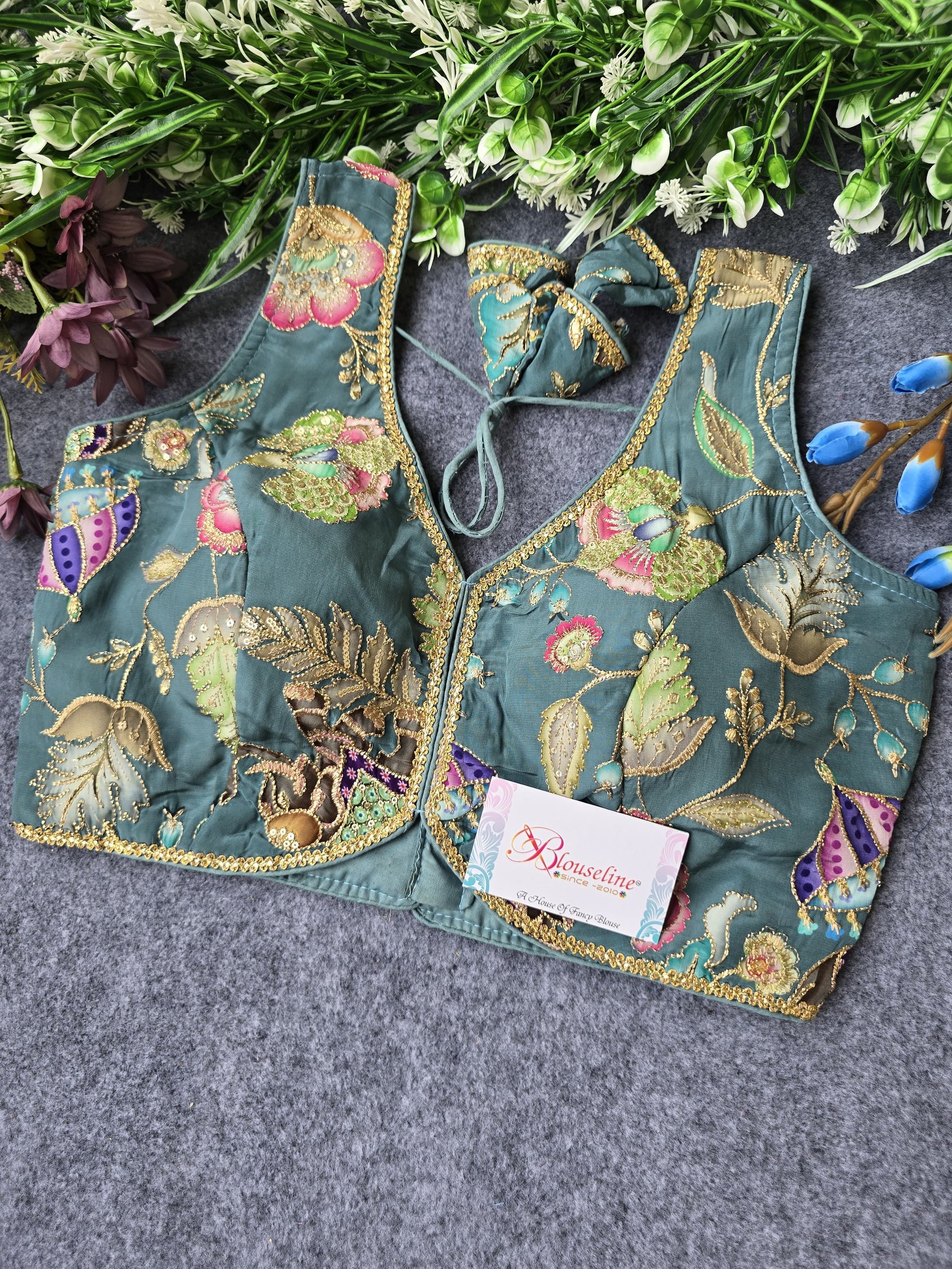Soft Viscose Crepe Pojisan Embroidered Blouse - Premium Comfort - BlouseLine