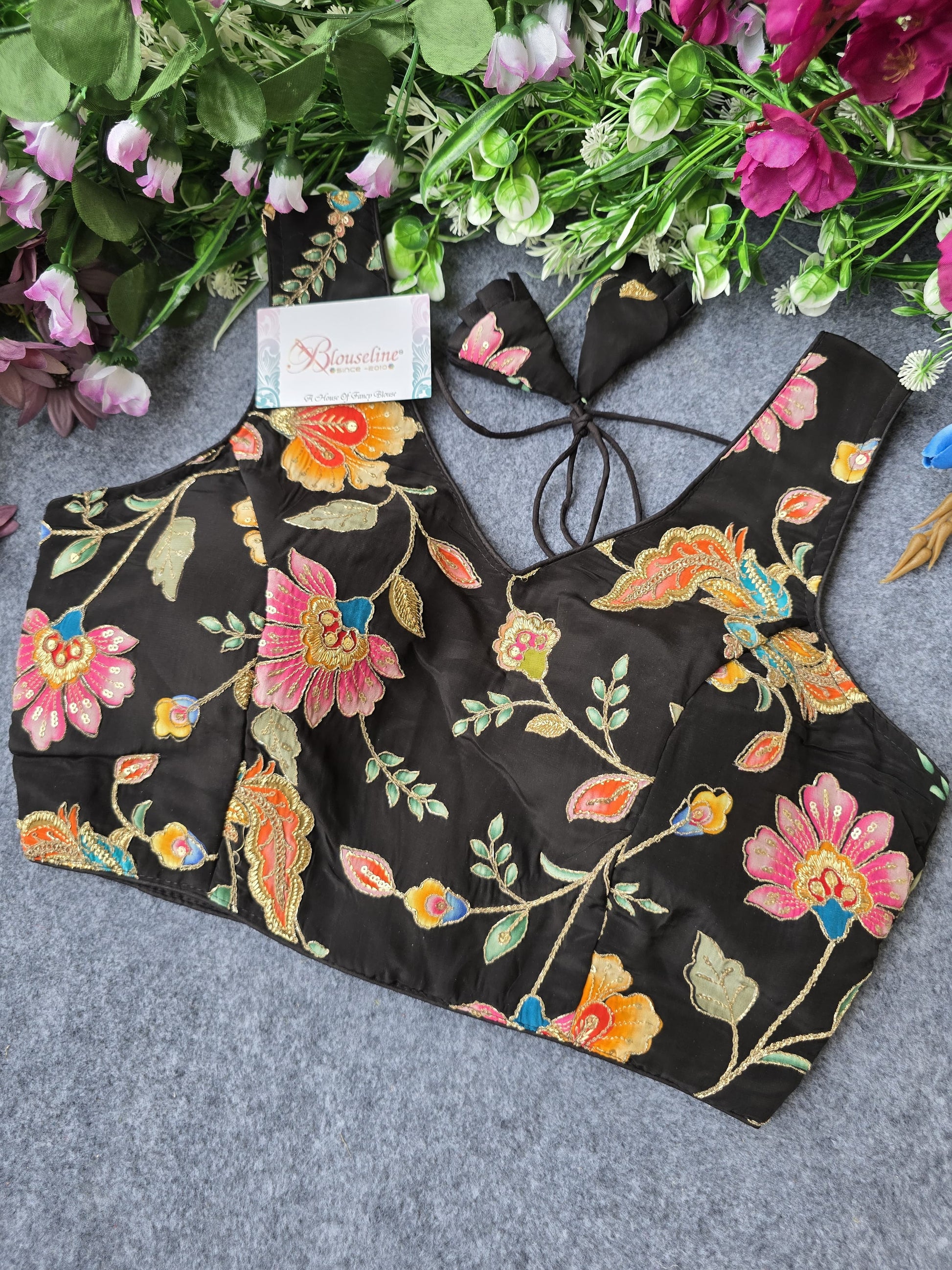 Standard Sleeve Viscose Crepe Pojisan Embroidered Blouse - BlouseLine - BlouseLine